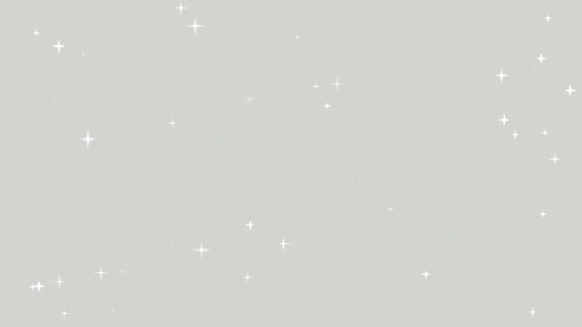 Minimalist white starry sparkle pattern on soft gray background, representing the Cloud Dancer color of the year 2026
