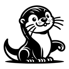 otter vector image illustration