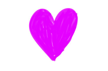 Vibrant magenta heart doodle offers a passionate, handcrafted symbol perfect for romance or design accents