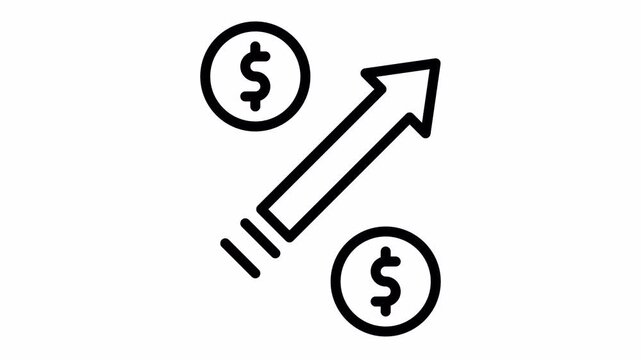 money growth animated icon - Motion Graphic Elements for Business ,Presentations and Design