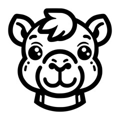 cartoon camel face vector image illustration