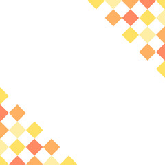 正方形の背景　カラフルなタイル柄　オレンジ