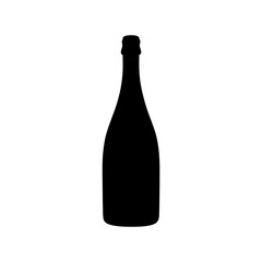 Silhouette of a classic champagne or sparkling wine bottle, elegantly isolated. this iconic shape represents celebration, luxury events, toasts, and the sophisticated beverage industry.
