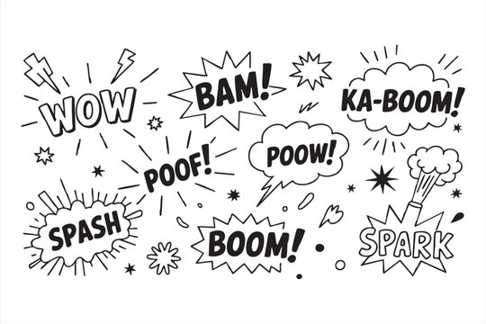 Comic Explosion Text Pack for Pop Art and Cartoon Illustrations