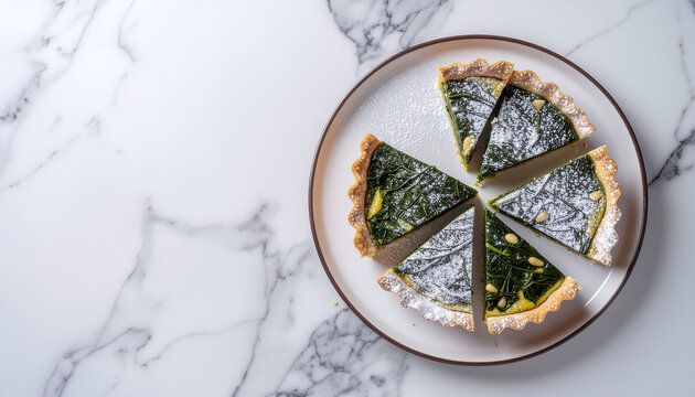 Tourte de blettes Monaco vegetable tart overhead
