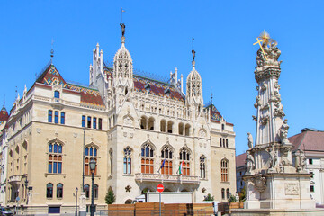 Budapest. Hungary. Holy Trinity column at Budapest Castle hill square.