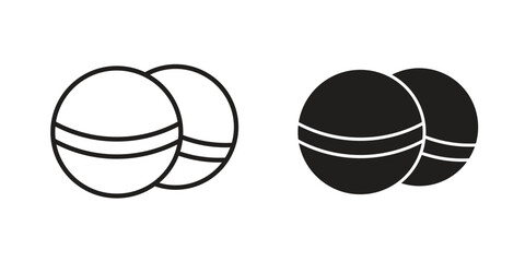 Bath salts bomb icons symbol, logo illustration. Vector graphics set