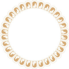 Porcelain empty frame. Vector frame for text. Modern Art clay graphic element for design