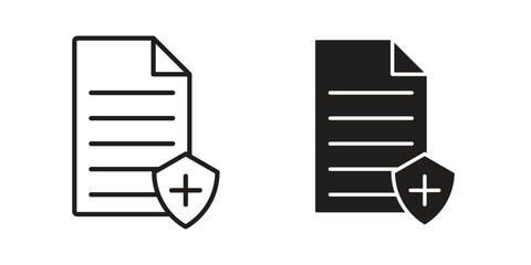 Contract coverage icons symbol, logo illustration. Vector graphics set