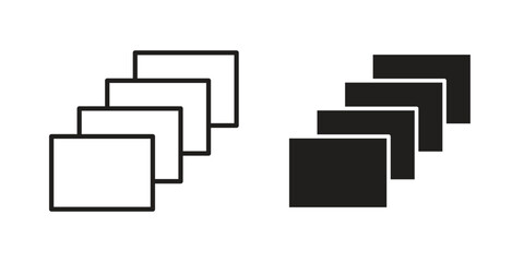 Depth perception icons symbol, logo illustration. Vector graphics set