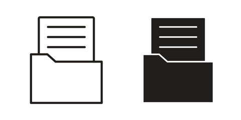 Dossier icons symbol, logo illustration. Vector graphics set
