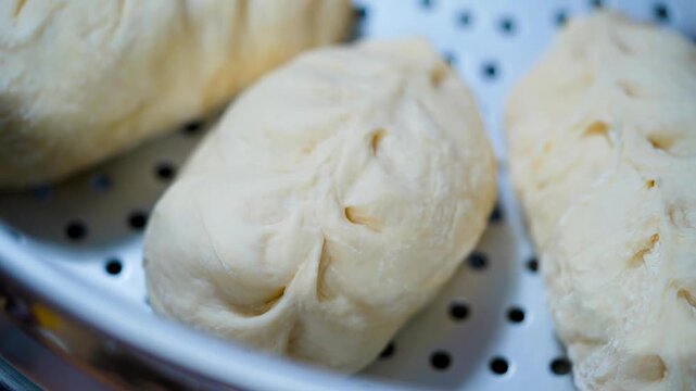 Pyanse, pigodi or Wangmandu steamed pie, dumpling stuffed with cabbage and meat