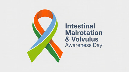 Intestinal malrotation and volvulus awareness day ribbon and text