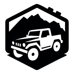 Off road adventure badge silhouette