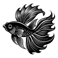 Siamese fighting fish silhouette