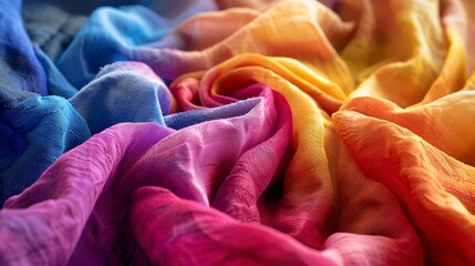 A photo of a hand-dyed fabric in bold colors.