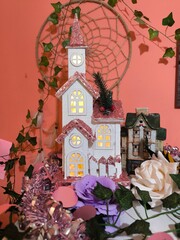 Christmas ornament with green leaves