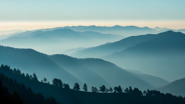 L&iacute;neas y capas de naturaleza azul.