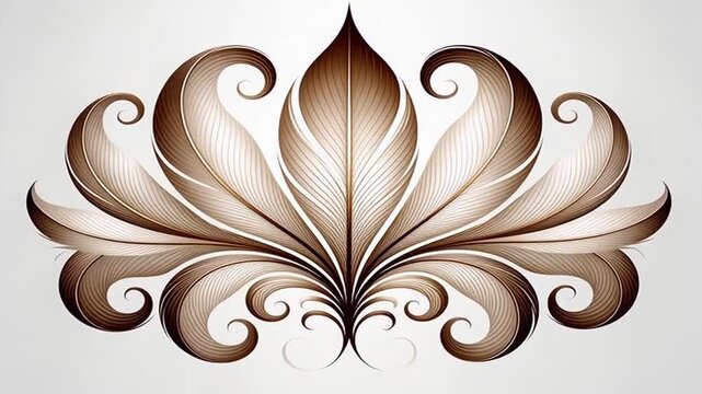 Aesthetic floral design with brown leaves on a white background simple and elegant style art