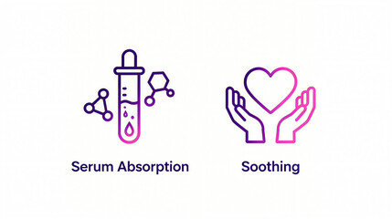 Serum soothing elements represent the skincare concept of serum absorption and physical and mental relaxation, suitable for beauty and health materials.
