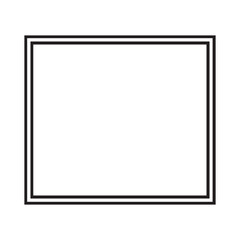 Obraz premium Double line square frame, clean black border, simple geometric shape outline illustration