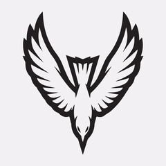 A bird line art design vector