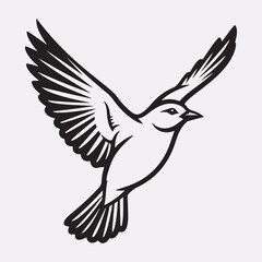 A bird line art design vector