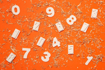 Colored background with different numbers