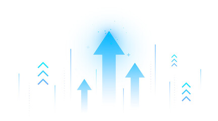 PNG - Financial Growth Arrow Transparent Background. Business Success, Profit Increase, and Future Progress Chart Development.