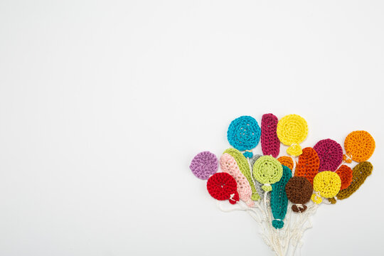 Children's, knitted, white background