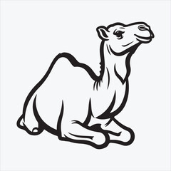 A camel line art design vector