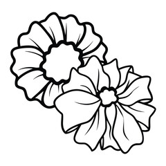 Layered scrunchie duo silhouette