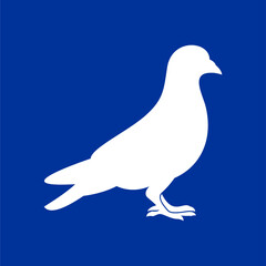 Striking isolated pigeon silhouette vector graphic, a versatile EPS file for various creative designs and branding needs. Clean and modern.