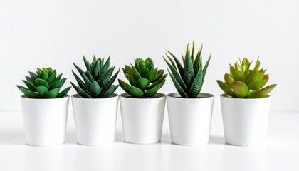Five Potted Plants Row.
