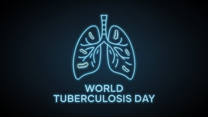World Tuberculosis Day Neon Awareness Illustration