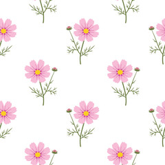 Flower vector seamless pattern illustration floral background 
