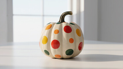 Colorful Polka Dot Decorative Pumpkin