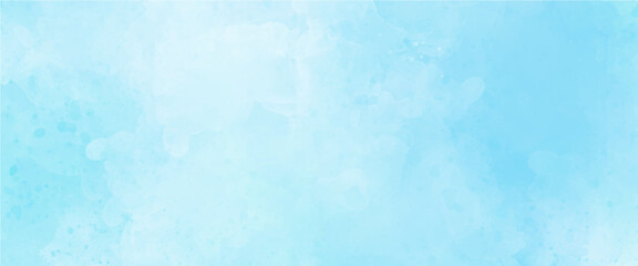 Vector watercolor cloud design in a soft blue color illustration.