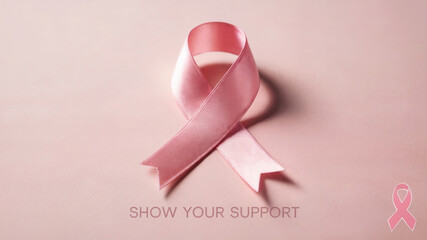 Pink Ribbon Breast Cancer Awareness Support Symbol