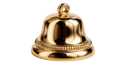 Golden Bell: A glistening gold bell, its radiant surface reflecting light. A symbol of elegance and significance.