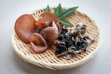 きくらげ　生キクラゲと乾燥キクラゲ