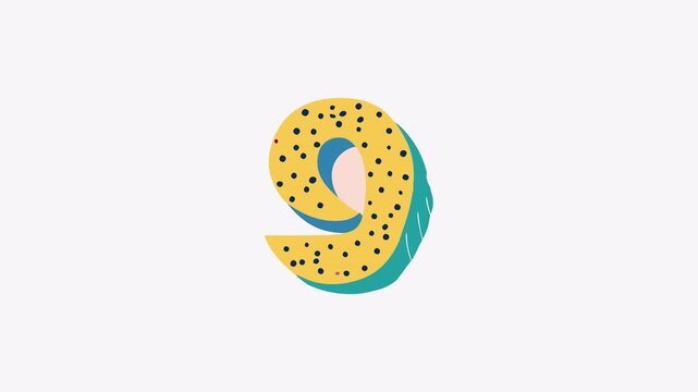 Vivid Nine Digit Shape-Changing Transition Animation | 4K Loopable Alpha Channel