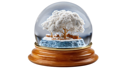 Winter Wonderland in a Globe: a delicate snow globe houses a serene winter landscape. A charming, wintery scene encased in glass, perfect for capturing the magic of the season.
