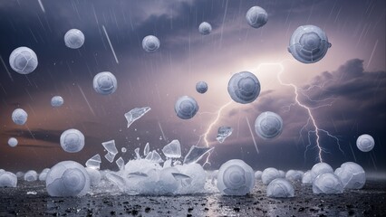 Splashing Spheres Water Surface