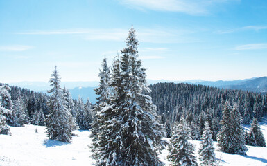 Ski resort Pamporovo in the Rhodopes mountains in Bulgaria