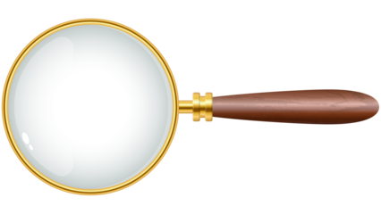 Magnifying Glass on isolated Background, Close-Up Inspection Tool, Sleek Optical Lens Design, magnifying glass png, png of magnifying glass