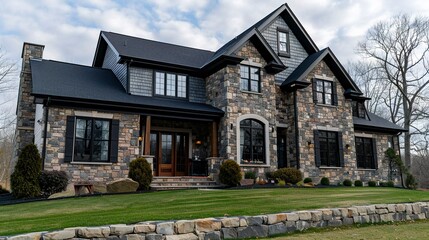 A photo of a home with newly installed windows.