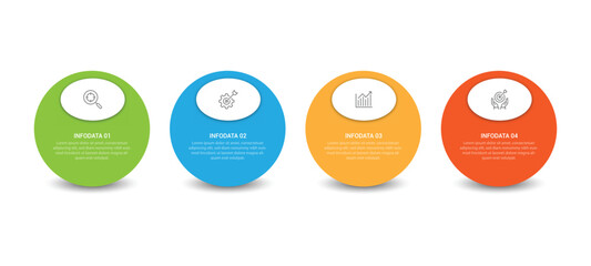 Circle chart infographic template with 4 options for presentations
