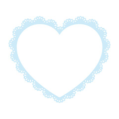 Simple blue lace frame, heart tag, label