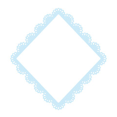 Simple blue lace frame, diamonds tag, label